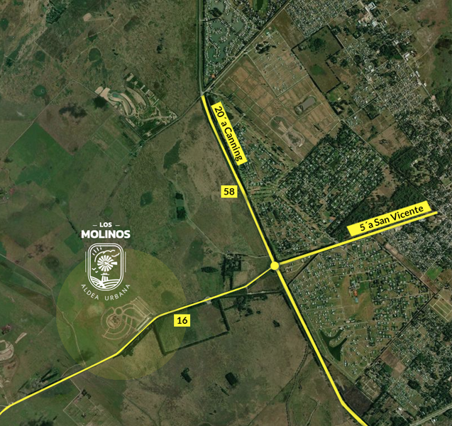 Ubicación de Los Molinos Aldea Urbana