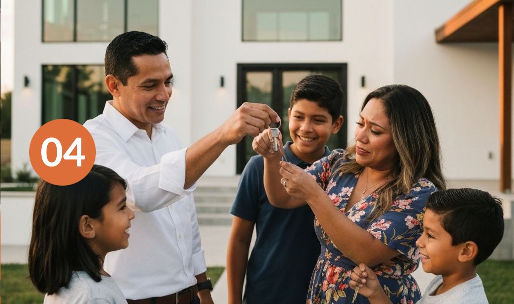 Familia disfrutando su nuevo hogar